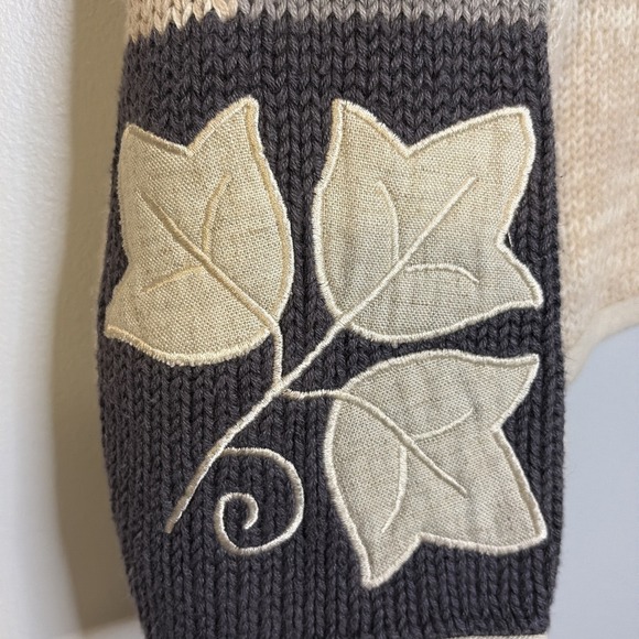 VTG Orvis Women's Patchwork Leaf Knit Grandma Sweater Button Front Cottagecore S - Picture 5 of 16